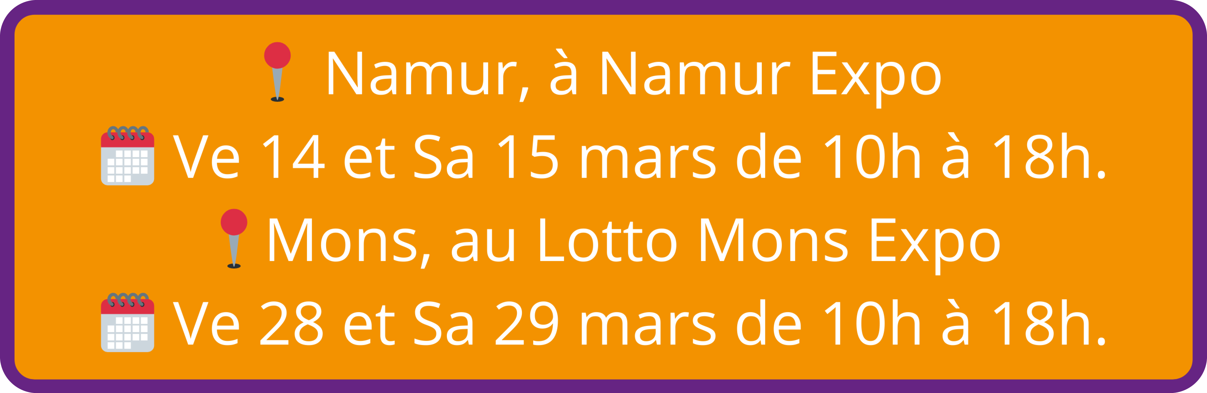 Siep Namur et Mons - les dates