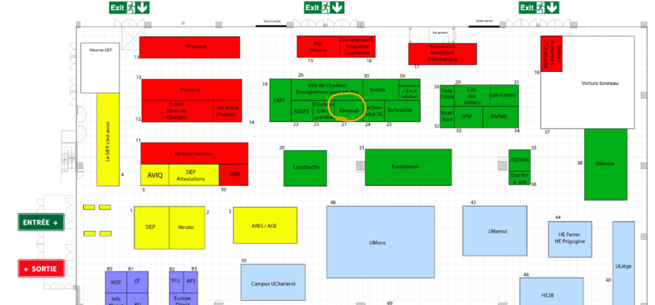 Plan du salon SIEP Charleroi 2026 FAMIWAL